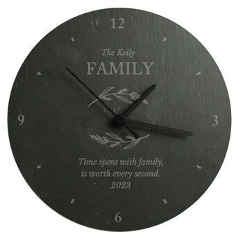 Personalised Family Slate Clock, 3 of 4