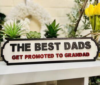 Personalised Grandad Gift Dad Wooden Roadsign Christmas, 3 of 6