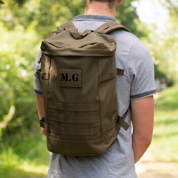 Personalised Initials Utility Military Style Backpack, 3 of 4