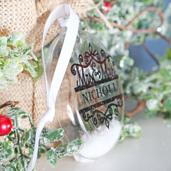 Personalised Couple Christmas Tree Bauble, 5 of 9
