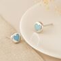 Sterling Silver Turquoise Heart Stud Earrings, thumbnail 1 of 6