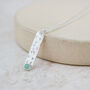 Sterling Silver Birthstone Drop Bar Pendant, thumbnail 2 of 6