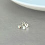 Tiny Round Opal Sterling Silver Stud Earrings, thumbnail 3 of 8