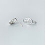 Sterling Silver Tiny Abstract Face Stud Earrings, thumbnail 3 of 4