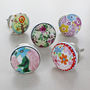 Colourful Flowers Ceramic Door Knobs, thumbnail 1 of 6