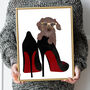 Daschand Sausage Dog Stilettos Fashion Art Print, thumbnail 2 of 6