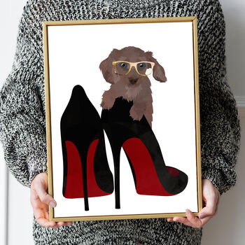 Daschand Sausage Dog Stilettos Fashion Art Print, 2 of 6