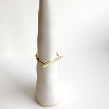 Recycled Gold Bar Ring, 3 of 4