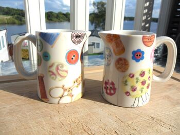 Set Of Two Mini Cream Jugs In Sewing Room Design, 10 of 12