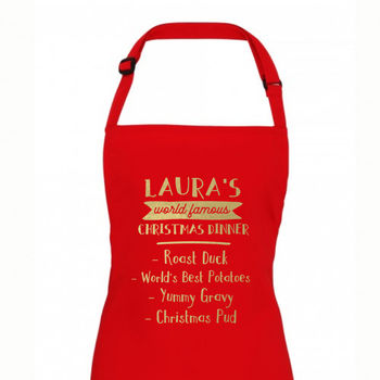 Personalised World Famous Christmas Dinner Apron, 2 of 3