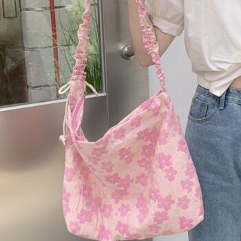Ruched Floral Pink And White Shoulder Bag, 2 of 8