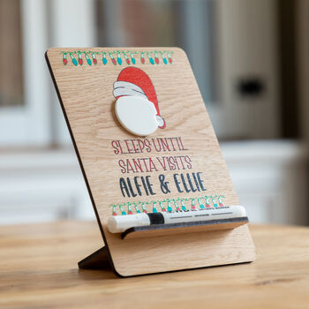 Personalised Santa Christmas Countdown Magnet Or Stand, 2 of 7