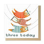 'Three Today' Monkey Birthday Card, thumbnail 2 of 2