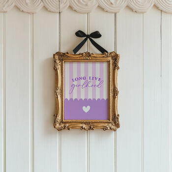 Purple Long Live Girlhood Nursery Print, 2 of 8