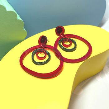 Acrylic Coloured Wonky Hoops, 6 of 6