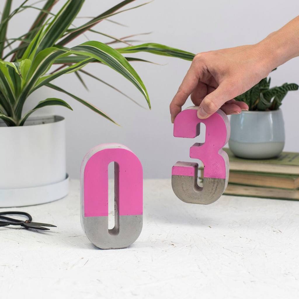 Concrete Colour Block Concrete Numbers By Bells and Whistles Make