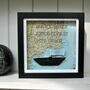 Personalised Coastal Map Paper Boat Picture Frame, thumbnail 2 of 12