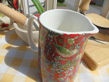 Small Jug In Red Strawberry Thief Design, 8 of 9