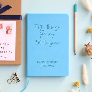 Personalised 50 Things For 50th Year Planner Notebook