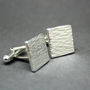 Bark Textured Personalised Recycled Silver Cufflinks, thumbnail 1 of 6
