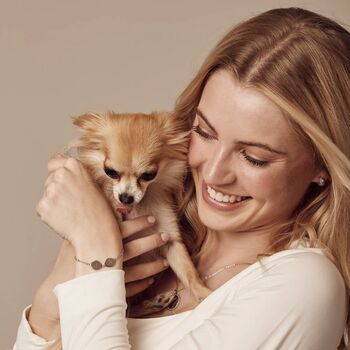 Family Name Bracelet, Sterling Silver Two Organic Pebbles, 2 of 5