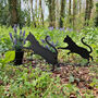 Pair Of Petite Kitty Cat Silhouette Plant Pots, thumbnail 2 of 6
