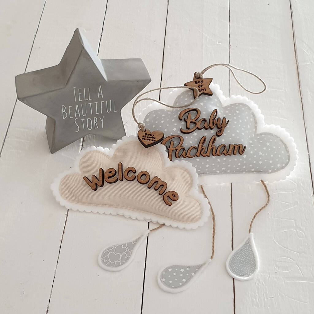 Personalised Baby Reveal Cloud Gift By Little Foundry