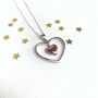 Sterling Silver Heart With Rose Gold Plated Necklace, thumbnail 5 of 8