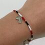 Manchester United Football Fan Mufc Bracelet With Heart Charm, thumbnail 1 of 5