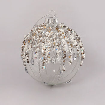 G Decor Bauble With Beads And Silver With Snowflake, 2 of 4