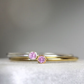 Pink Sapphire Solitaire Ring Silver Or Gold, 2 of 12