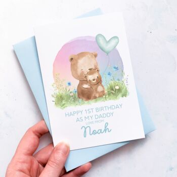 Personalised 1st Birthday As Daddy Woodland Animal Card, 3 of 4