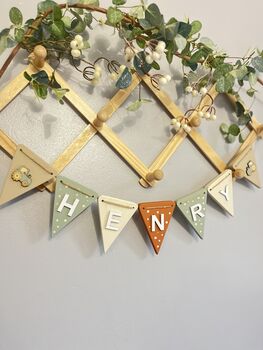 Farm Bunting Personalised Wooden Tractor Bunting For Nursery, 6 of 12