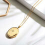 Little Oval Locket With Clear Crystal 18 K Gold Plate, thumbnail 7 of 8