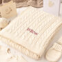 Luxury Unisex Cream Cable Baby Blanket, thumbnail 1 of 11