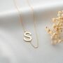 Sterling Silver Sideways Necklace Initial, thumbnail 2 of 8