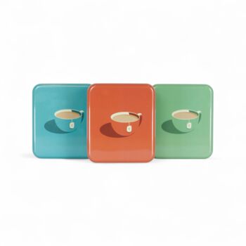 Tea Bag Travel Pocket Tin Tea Lover Gift Storage Box | Teacup Orange, 9 of 9