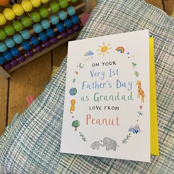 Personalised 1st Fathers Day Grandad Card, 2 of 3