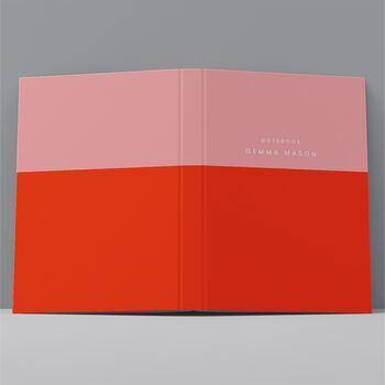 Hardback Notebook Personalised Name Colour Block Design, 3 of 7