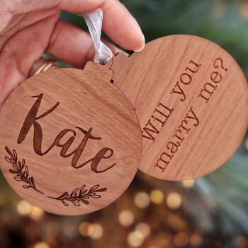 Personalised Proposal Christmas, Marry Me Decoration, 6 of 8