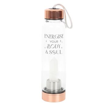 Clear Quartz Body And Soul Glass Water Bottle, 2 of 4