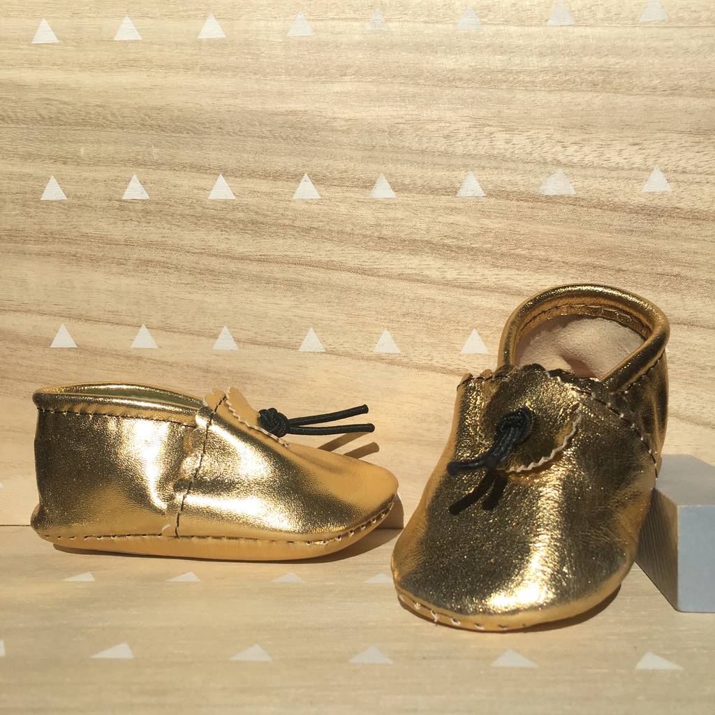 booties with gold trim
