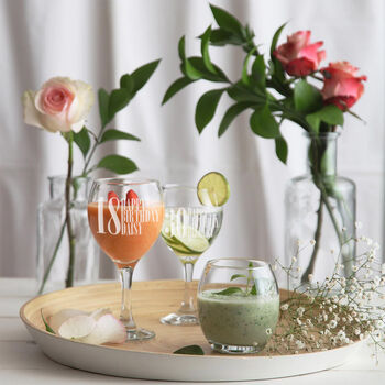 Personalised Birthday Age And Name Wine Glass, 4 of 4