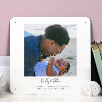 Personalised First Fathers Day Photo Print On Metal, 6 of 6