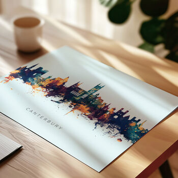 Canterbury Skyline Cityscape Art Print, 7 of 12