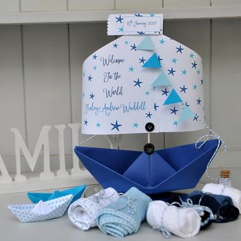 Starfish New Baby Christening Paper Sail Boat Card, 6 of 12