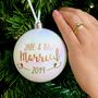 Personalised Copper Married Bauble Decoration, thumbnail 1 of 2