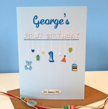1st Birthday Personalised Card Girl Or Boy, 2 of 6