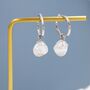 Sterling Silver Irregular Shaped Baroque Pearl Dangle Hoop Earrings, thumbnail 1 of 12