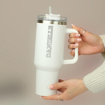Personalised Varsity Extra Large Travel Cup With Handle, 4 of 8